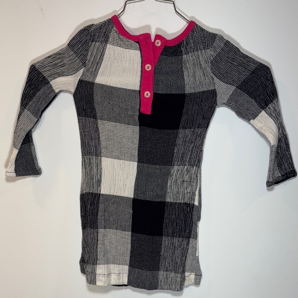 Tucker + Tate Other - Tucker + Tate Black and White Plaid Kids Shirt with Pink Trim